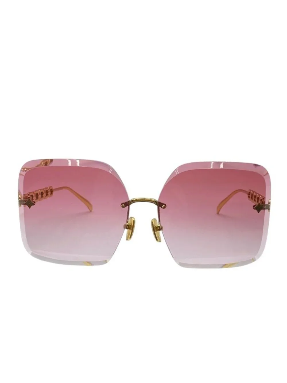 Louis Vuitton LV Jewel Square Sunglasses Monogram Flower Motif Pink Gold Eyewear